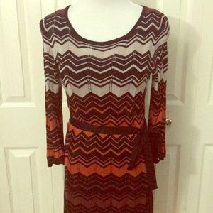 Chevron Print Sweater Dress, size M